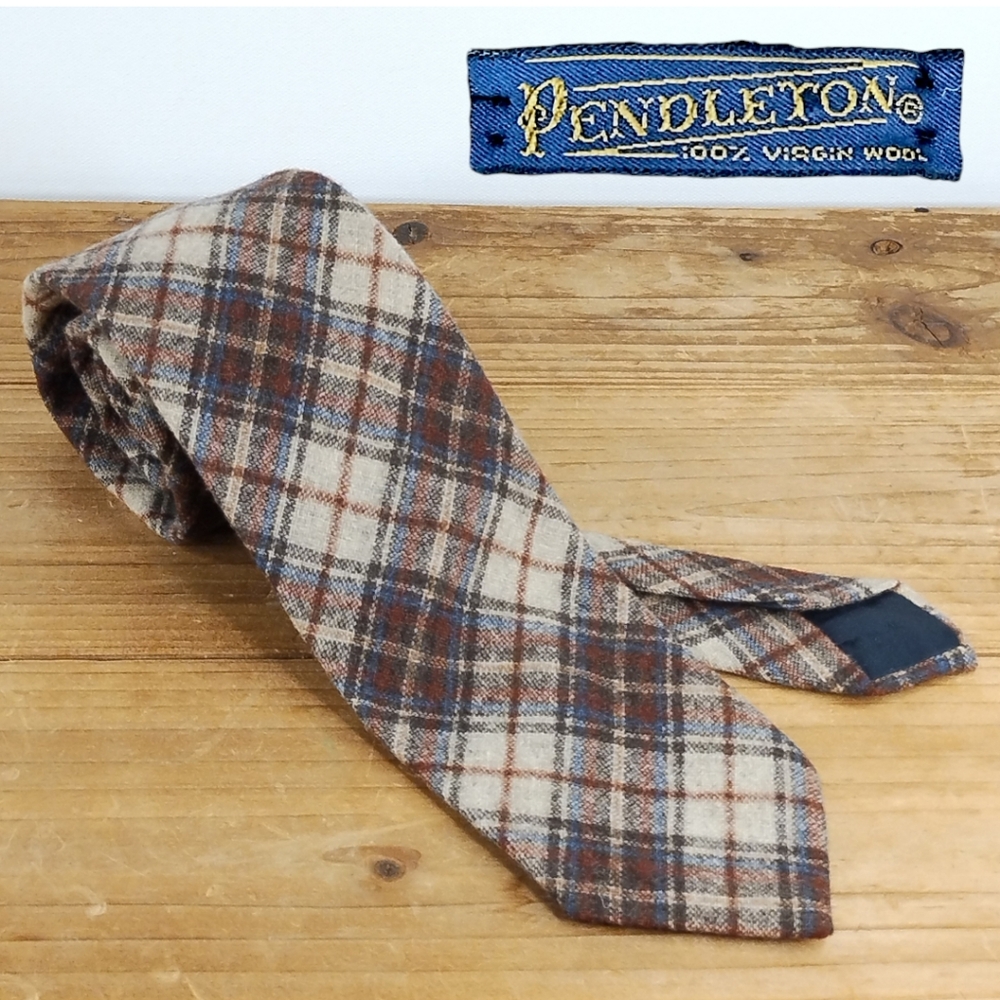 100% wool Pendleton plaid vintage grandpa tie